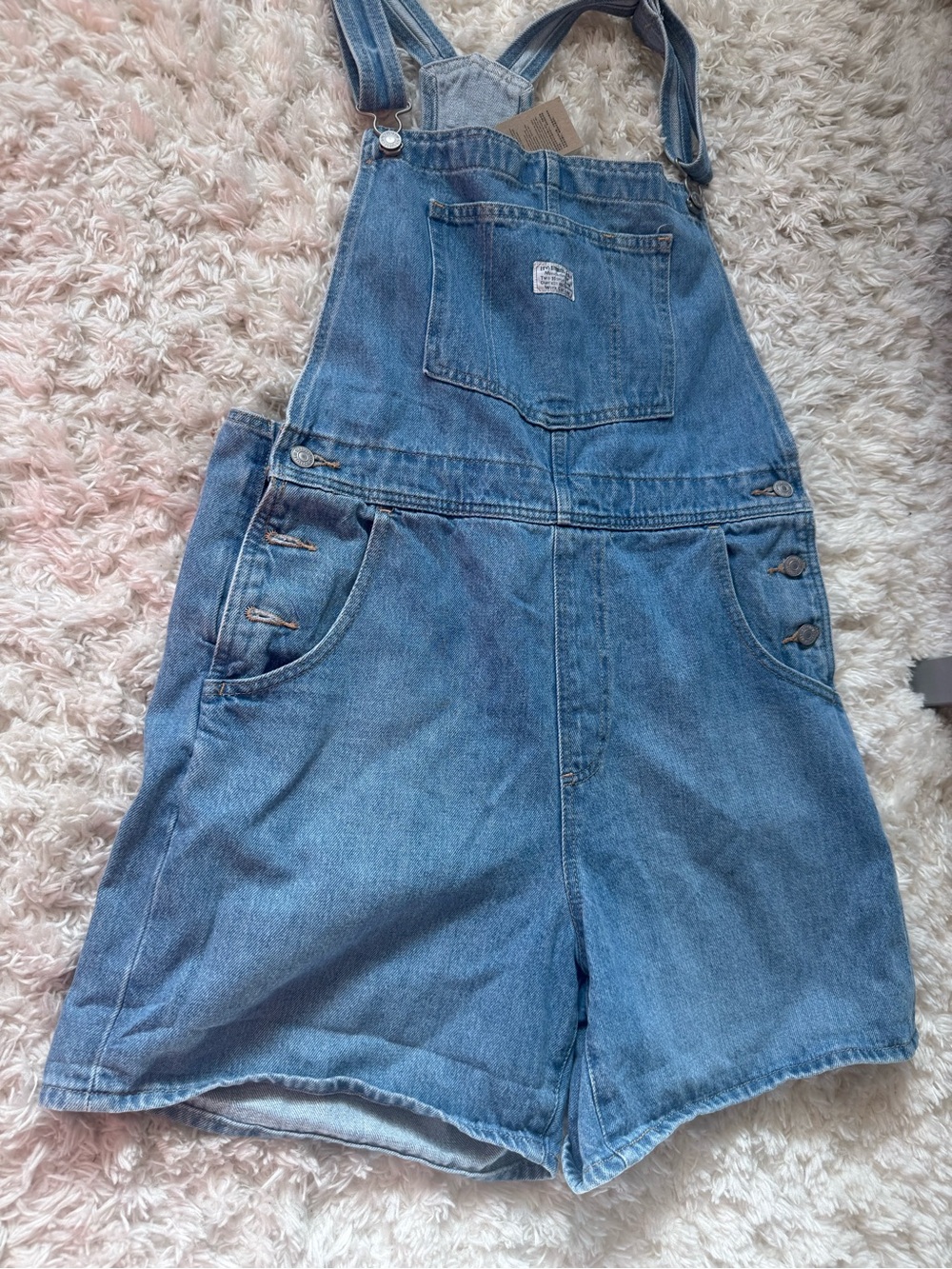 Levi’s Denim Short Overalls with Front Pocket - Light Blue - Picture 5 of 6